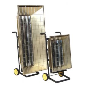 Infrared Heaters can be adjusted into a horizontal or vertical position.